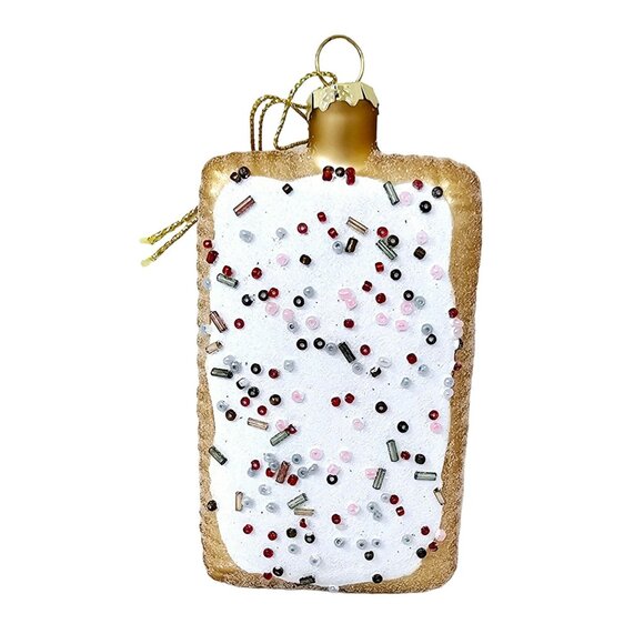Frosted Breakfast Toaster Pastry Glass Ornament -  Christmas Gift - Picture 1 of 3
